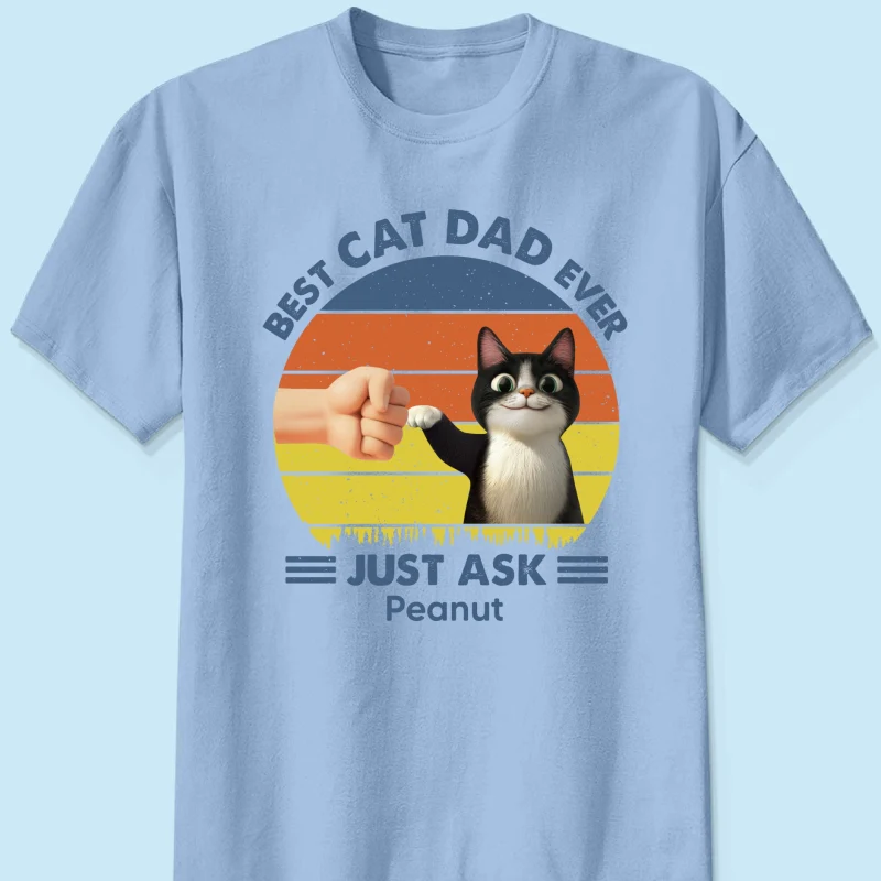 Best Cat Dad Cute Cartoon Cats Personalized Shirt, Gift for Cat Dads - Image 12