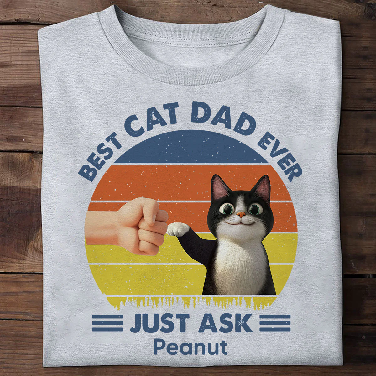 Best Cat Dad Cute Cartoon Cats Personalized Shirt, Gift for Cat Dads - Image 2