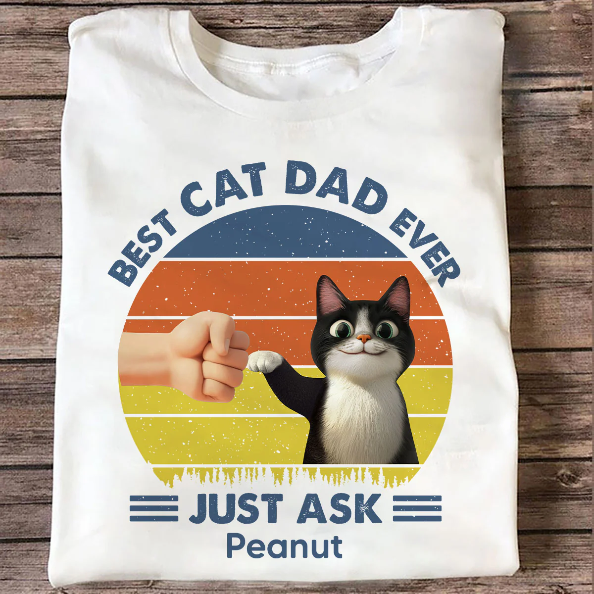 Best Cat Dad Cute Cartoon Cats Personalized Shirt, Gift for Cat Dads - Image 3