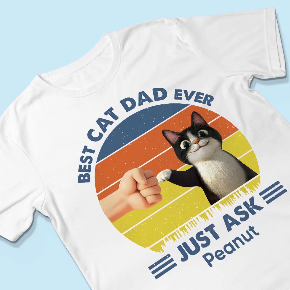 Best Cat Dad Cute Cartoon Cats Personalized Shirt, Gift for Cat Dads - Image 5