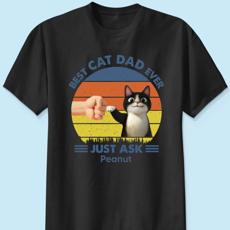 Best Cat Dad Cute Cartoon Cats Personalized Shirt, Gift for Cat Dads - Image 9