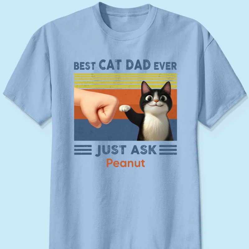 Best Cat Dad Cute Cartoon Funny Cats Personalized Shirt, Gift for Cat Dads - Image 13