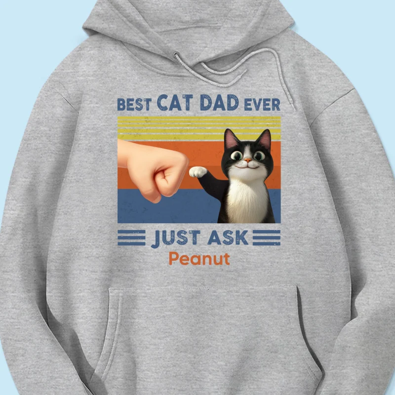 Best Cat Dad Cute Cartoon Funny Cats Personalized Shirt, Gift for Cat Dads - Image 16