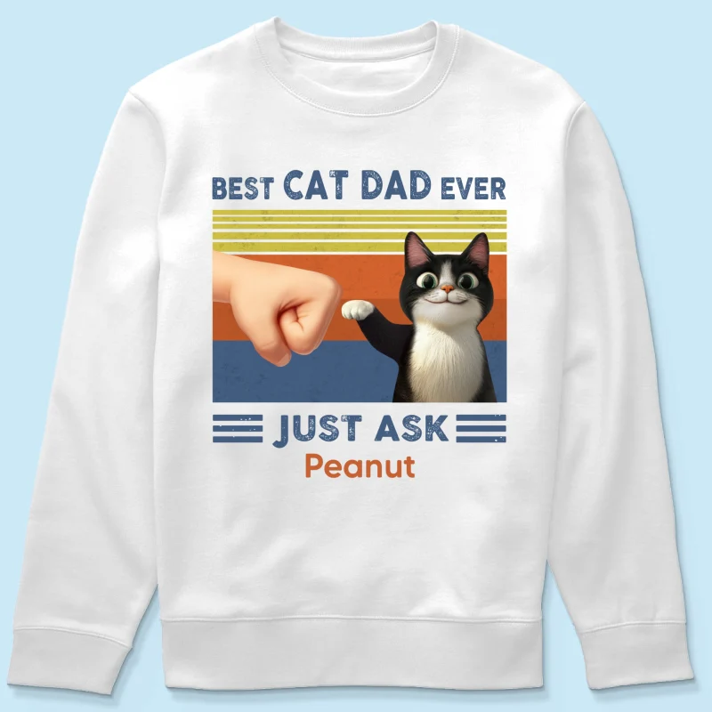 Best Cat Dad Cute Cartoon Funny Cats Personalized Shirt, Gift for Cat Dads - Image 20