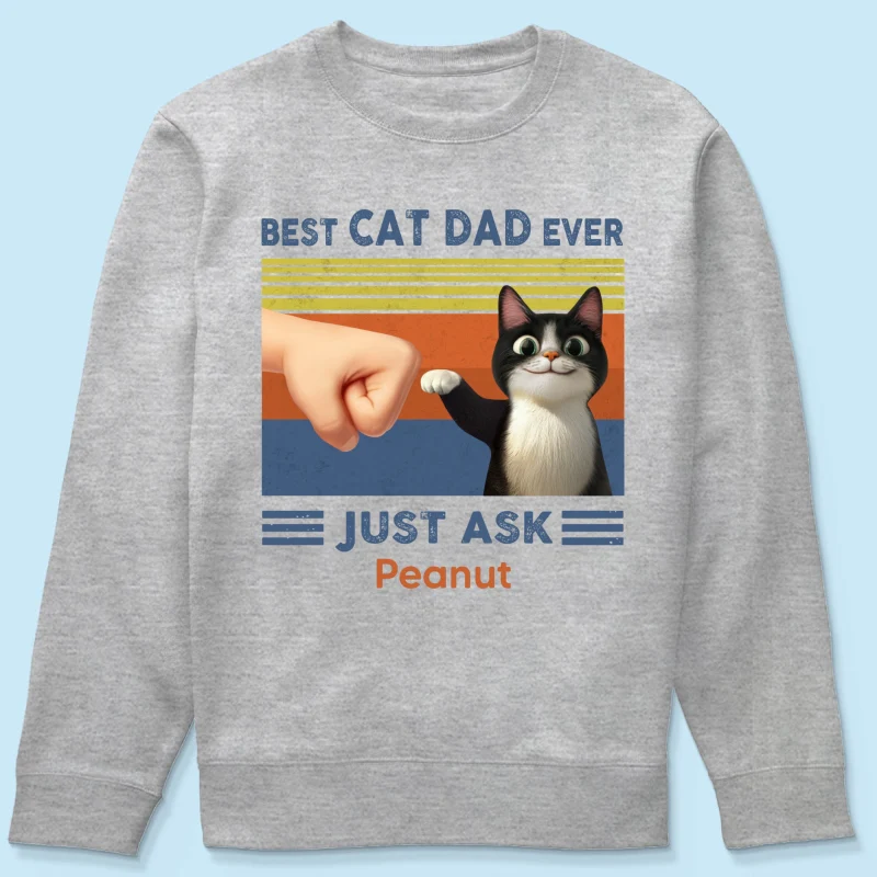 Best Cat Dad Cute Cartoon Funny Cats Personalized Shirt, Gift for Cat Dads - Image 21