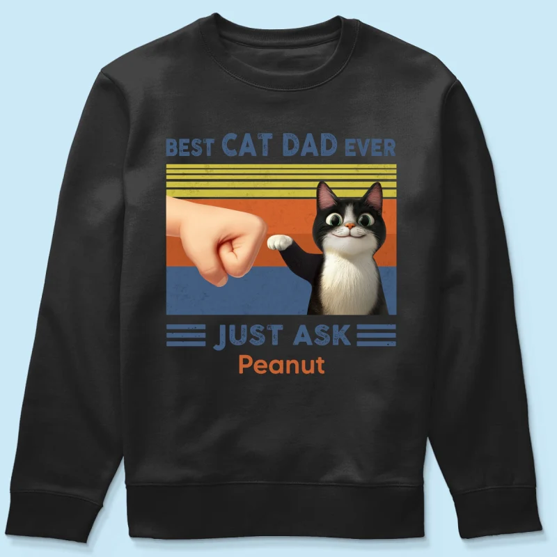 Best Cat Dad Cute Cartoon Funny Cats Personalized Shirt, Gift for Cat Dads - Image 22