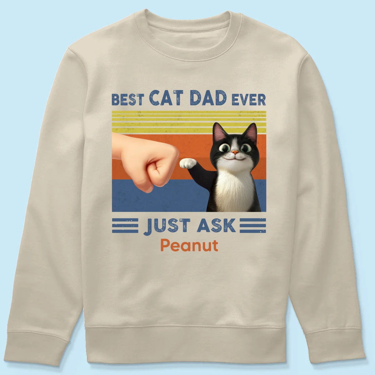 Best Cat Dad Cute Cartoon Funny Cats Personalized Shirt, Gift for Cat Dads - Image 23