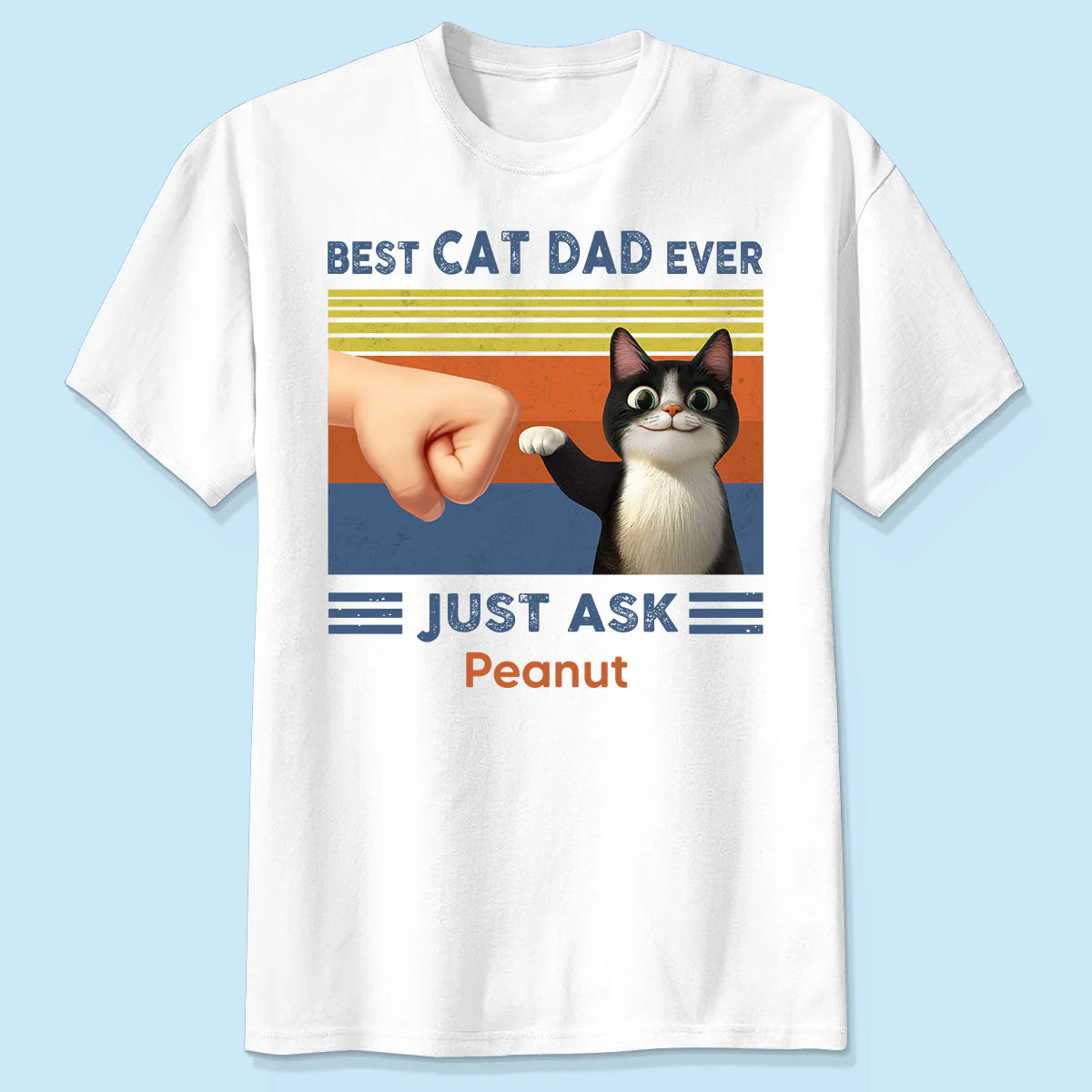 Best Cat Dad Cute Cartoon Funny Cats Personalized Shirt, Gift for Cat Dads - Image 4