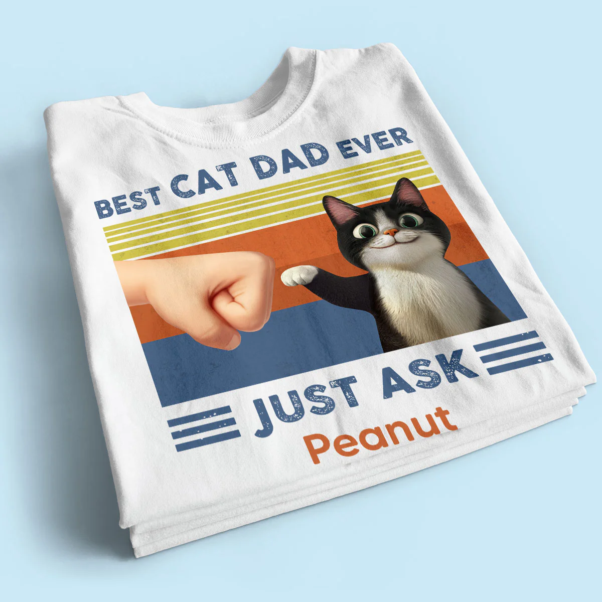 Best Cat Dad Cute Cartoon Funny Cats Personalized Shirt, Gift for Cat Dads - Image 5