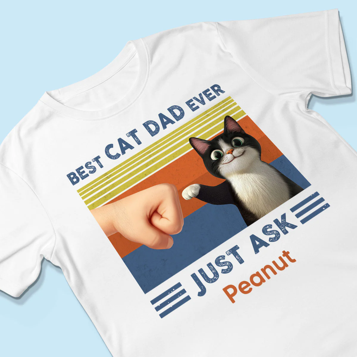 Best Cat Dad Cute Cartoon Funny Cats Personalized Shirt, Gift for Cat Dads - Image 6