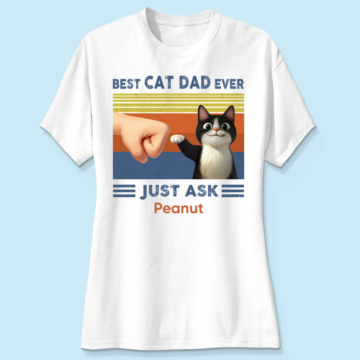 Best Cat Dad Cute Cartoon Funny Cats Personalized Shirt, Gift for Cat Dads - Image 7