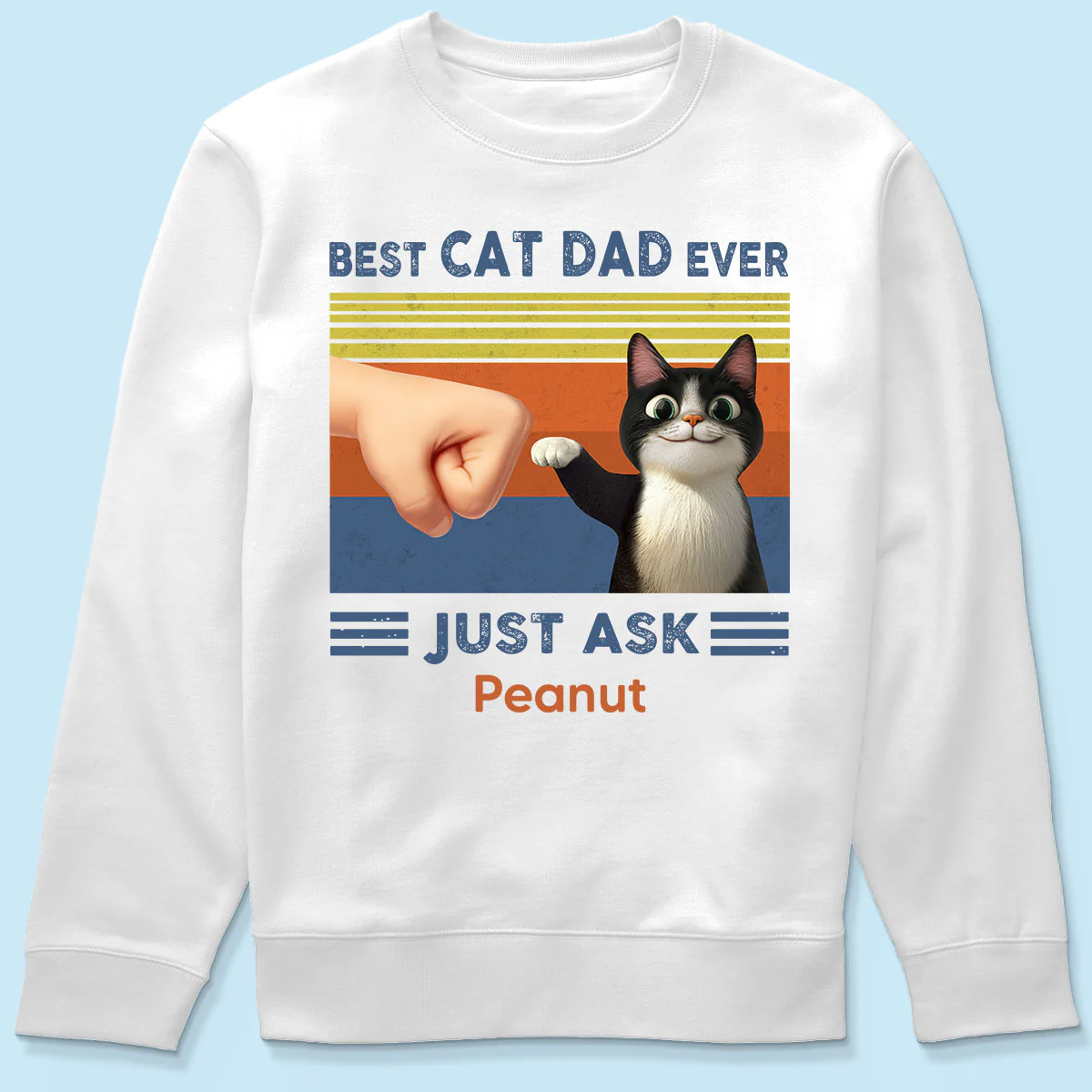 Best Cat Dad Cute Cartoon Funny Cats Personalized Shirt, Gift for Cat Dads - Image 9