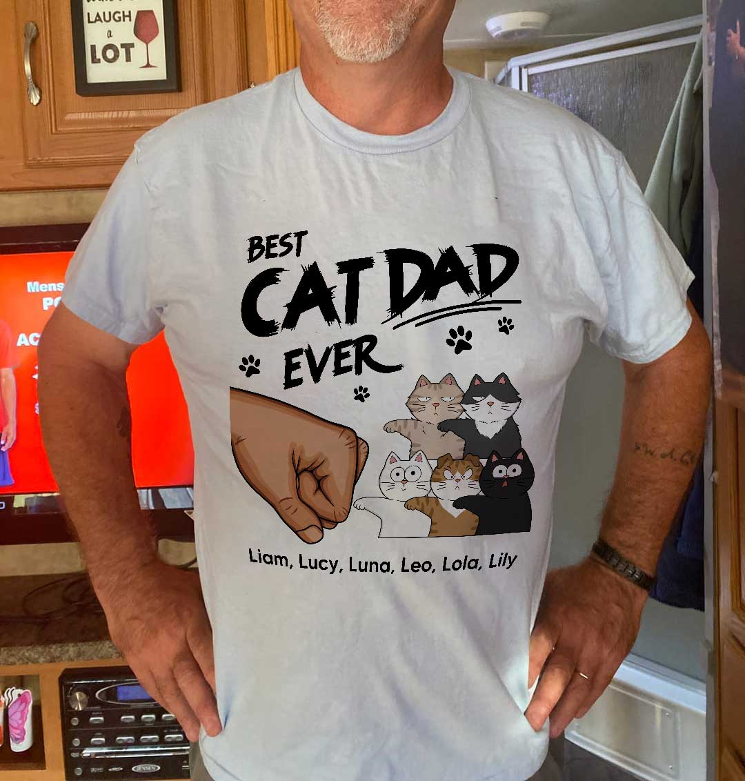 Certified Best Cat Dad Personalized Shirt, Funny Father's Day Gift For Cat Dad, Husband, Boyfriend - Image 5