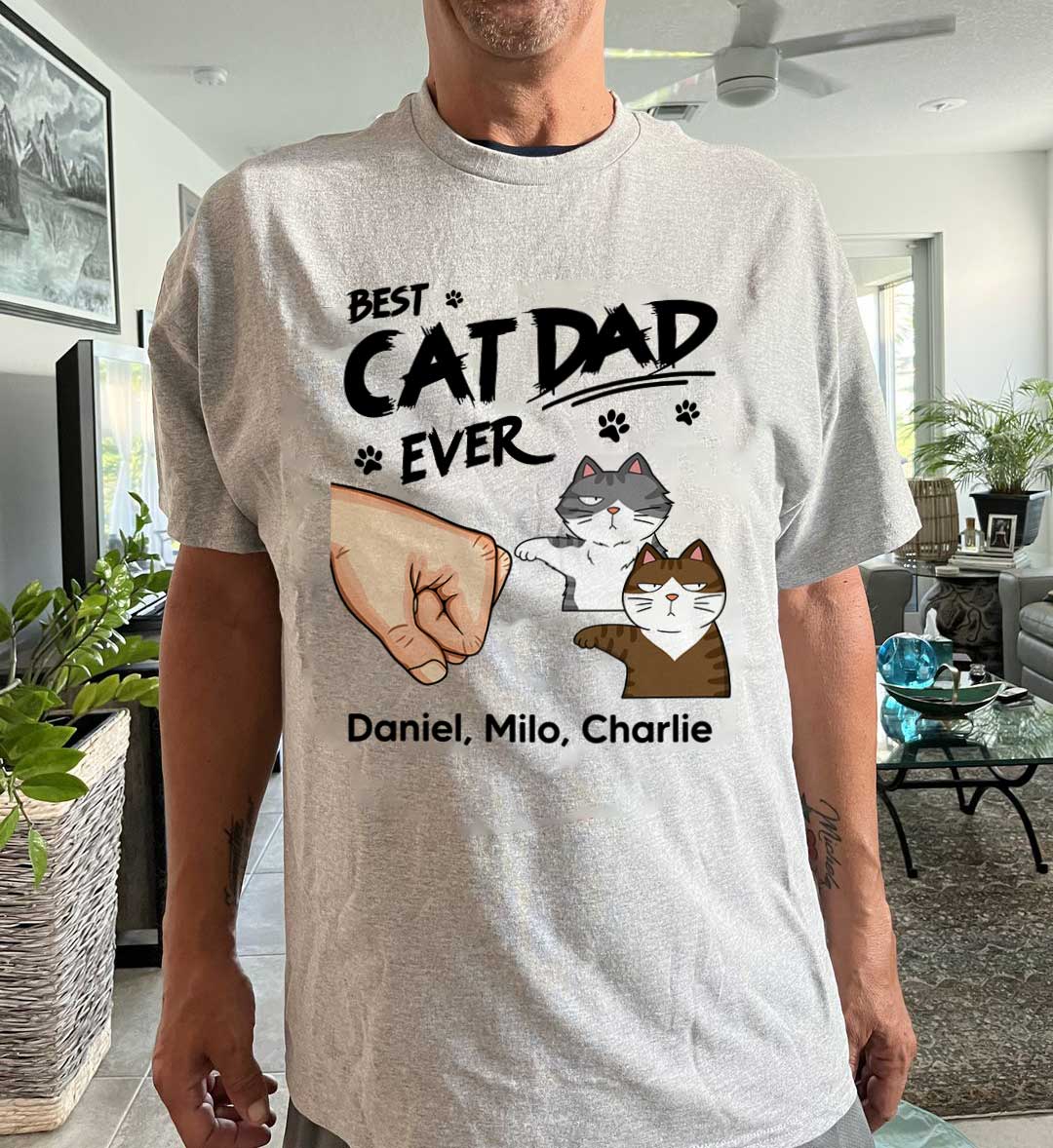 Certified Best Cat Dad Personalized Shirt, Funny Father's Day Gift For Cat Dad, Husband, Boyfriend - Image 6