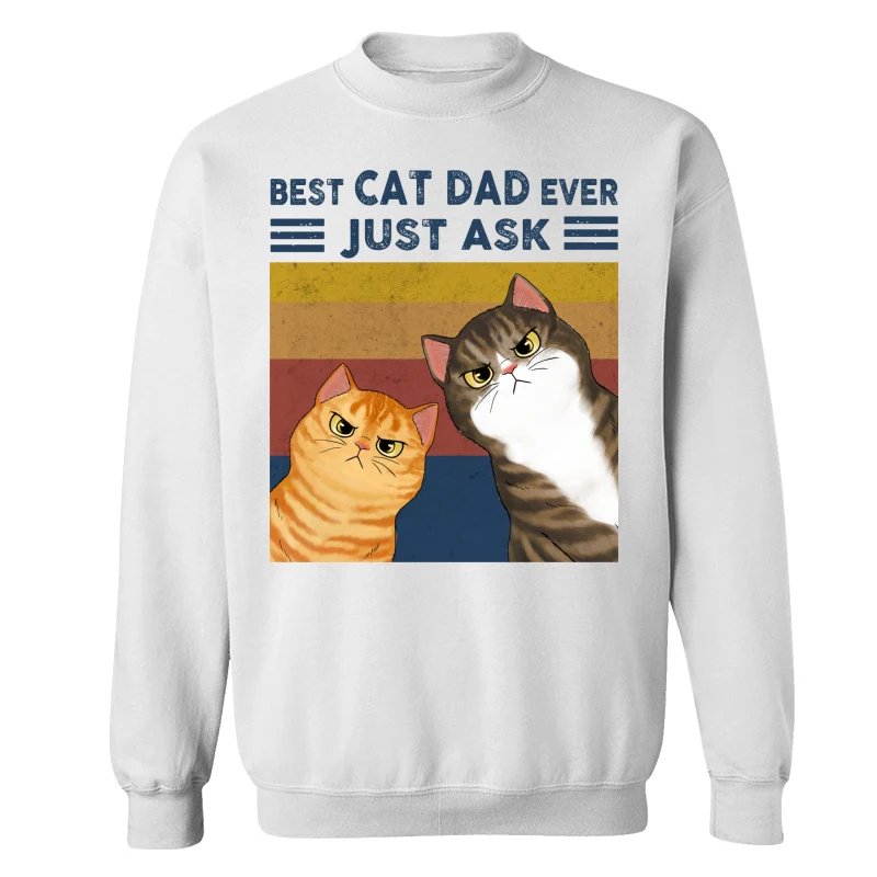 Best Cat Dad Ever Funny Peeking Cats Personalized Shirt - Image 17