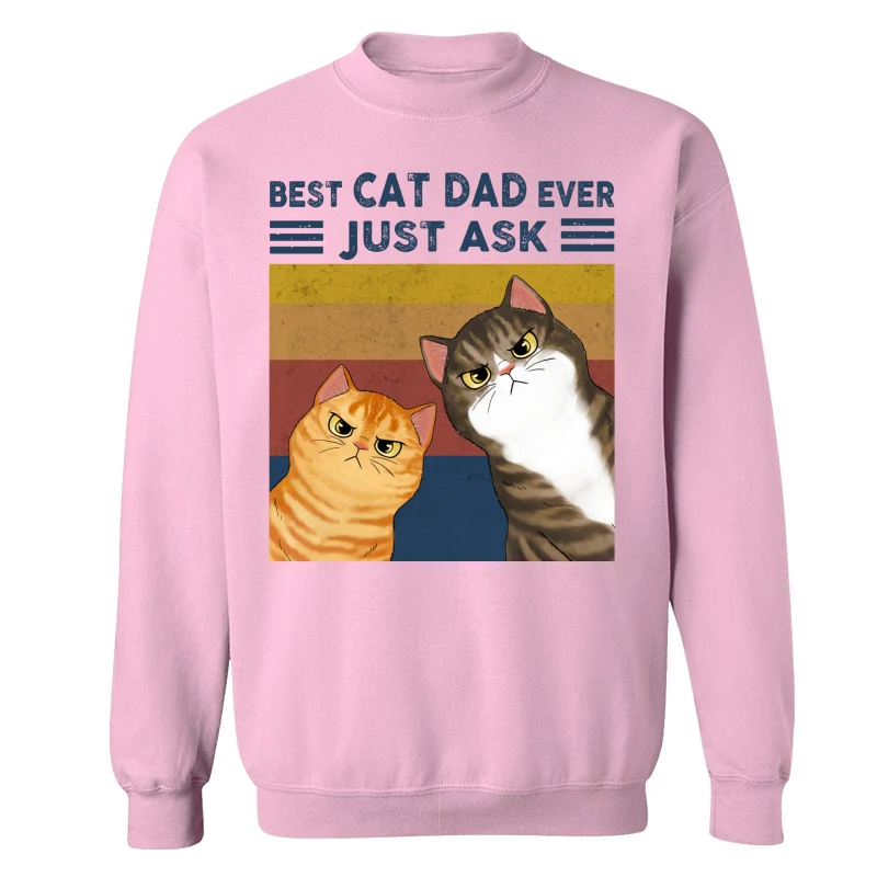 Best Cat Dad Ever Funny Peeking Cats Personalized Shirt - Image 19