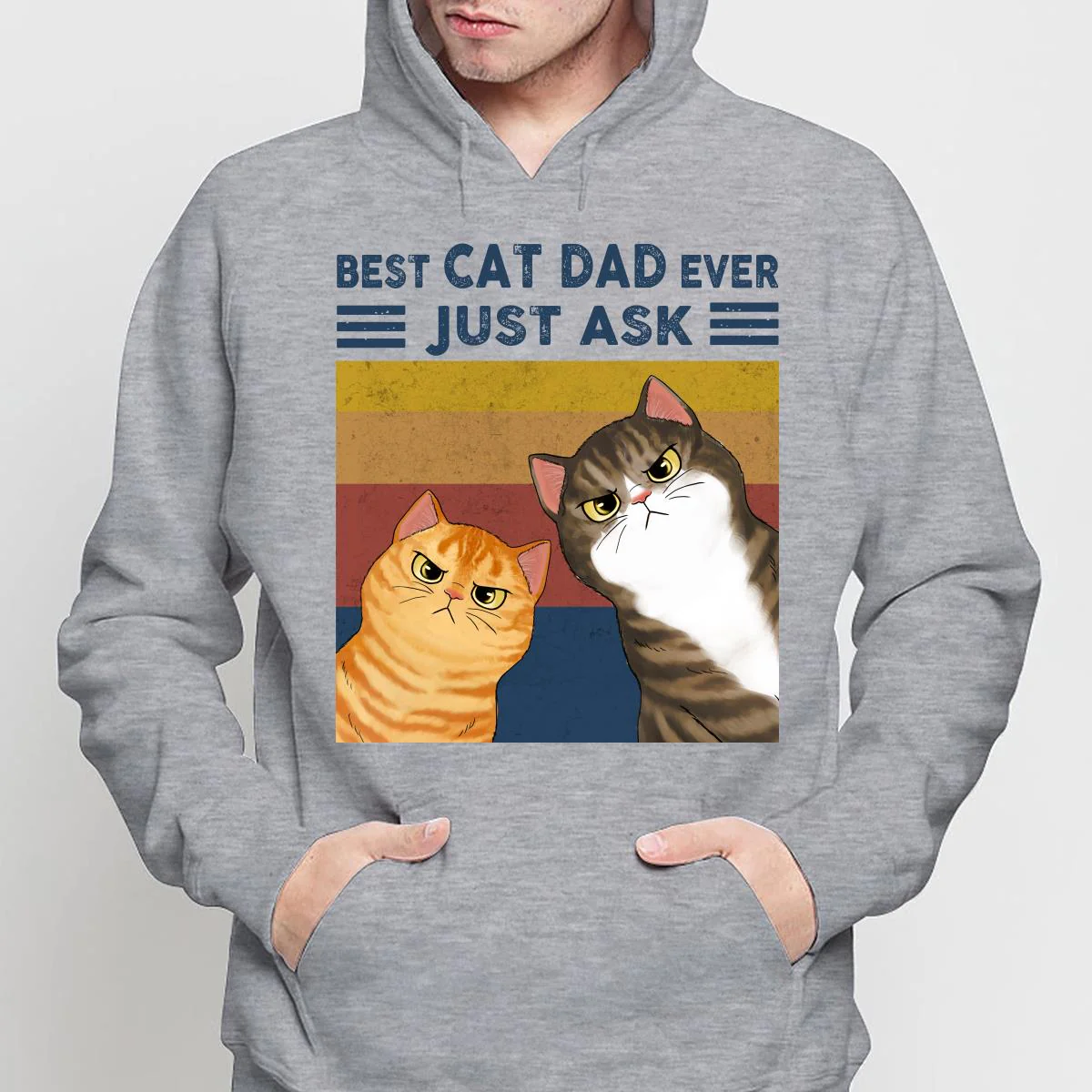 Best Cat Dad Ever Funny Peeking Cats Personalized Shirt - Image 4