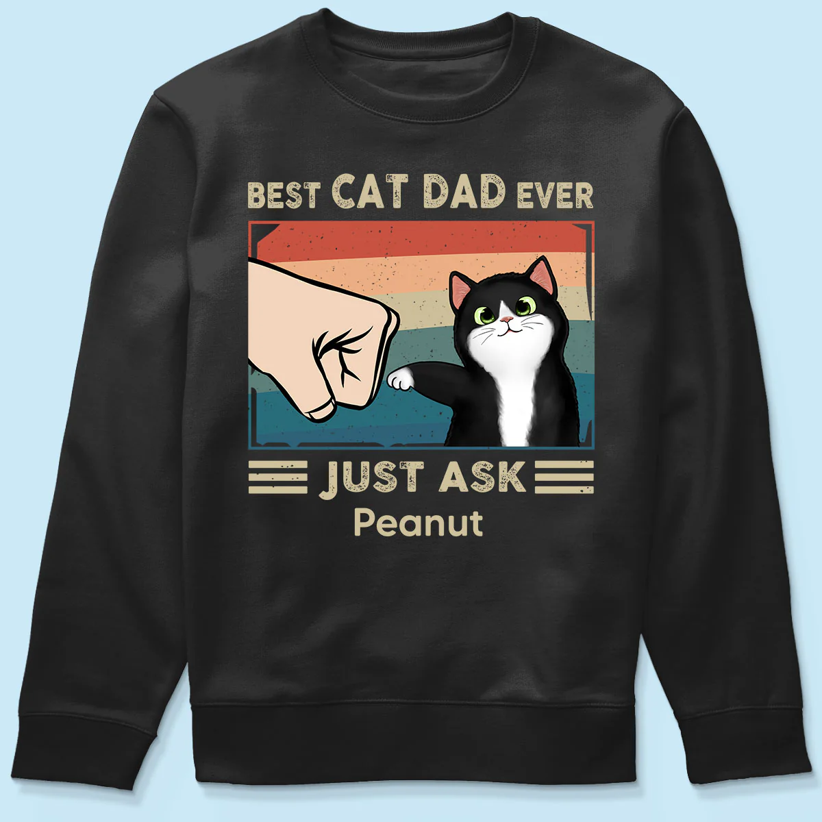 Best Cat Dad Ever Just Ask Fluffy Cats Retro Personalized Shirt - Image 6