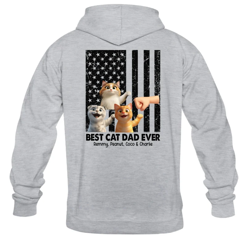 Best Cat Dad Ever Nation Flag Cute Cartoon Cat Personalized Shirt, Father's Day Gift for Cat Dads, Gift for Husband - Image 11