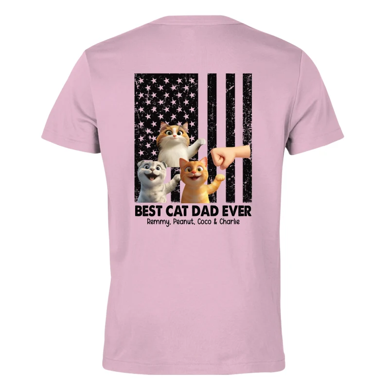 Best Cat Dad Ever Nation Flag Cute Cartoon Cat Personalized Shirt, Father's Day Gift for Cat Dads, Gift for Husband - Image 8