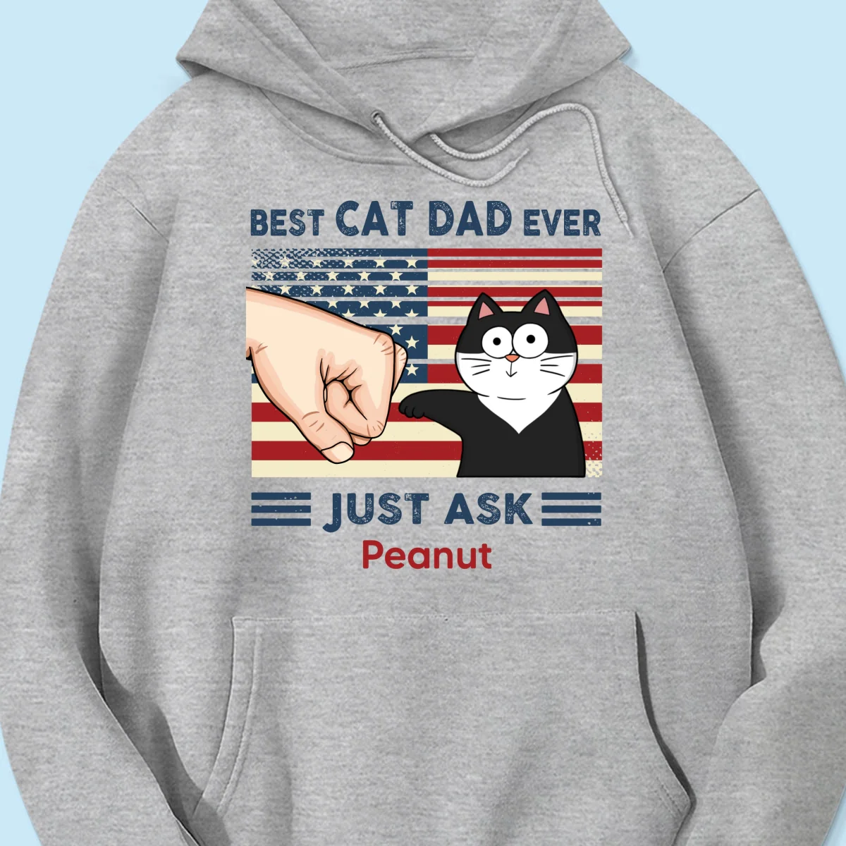 Best Cat Dad Ever Nation Flag Fist Bump Funny Cute Cats Personalized Shirt - Image 15
