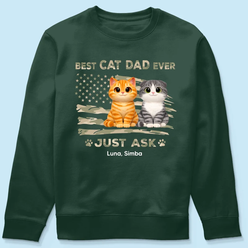 Best Cat Dad Ever Nation Flag Theme Cute Cats - Personalized Shirt - Father's Day Gift For Cat Dad, Patriotic 4th Of July Gift, USA 250th Anniversary - Image 19