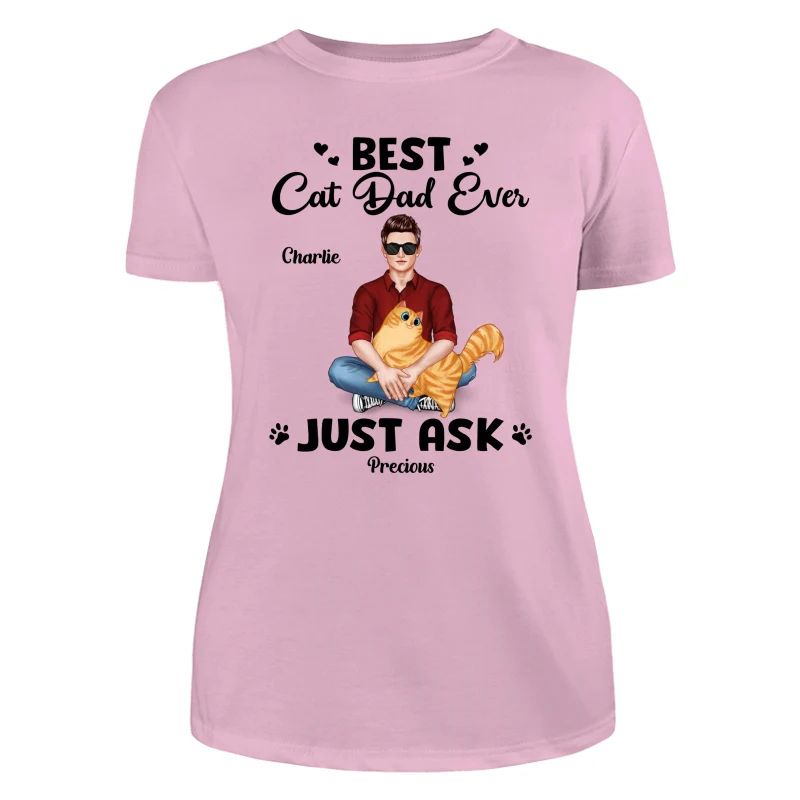 Best Cat Dad Man Sitting With Cat Personalized Shirt - Image 11