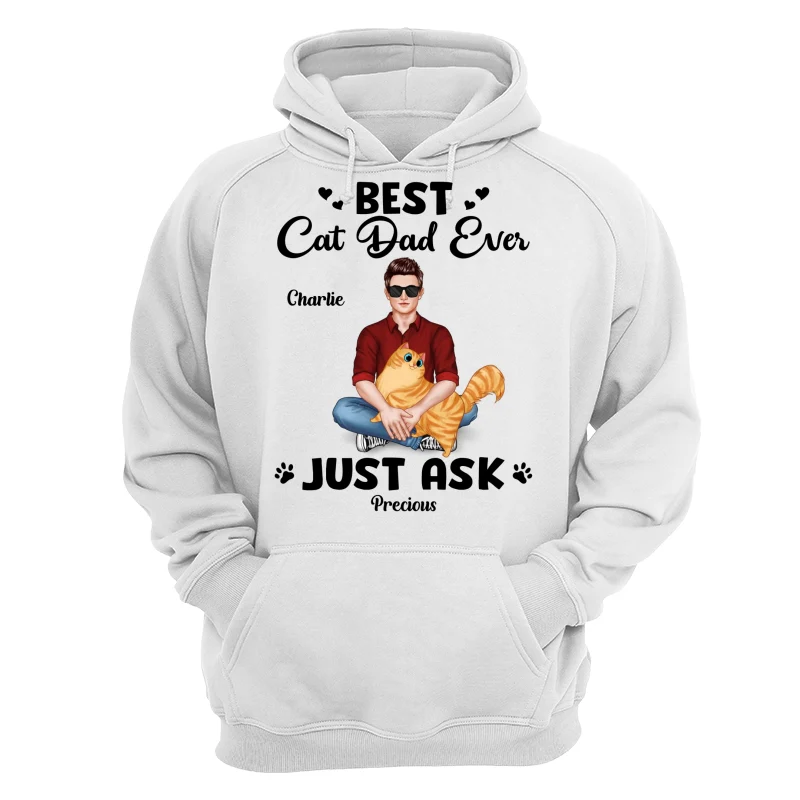 Best Cat Dad Man Sitting With Cat Personalized Shirt - Image 13