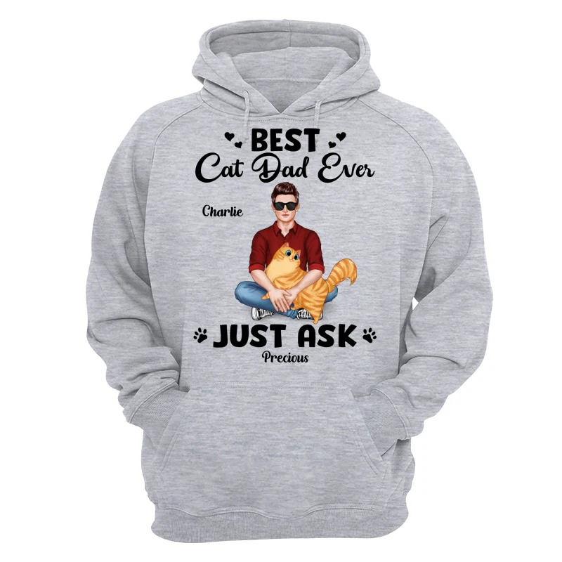 Best Cat Dad Man Sitting With Cat Personalized Shirt - Image 14