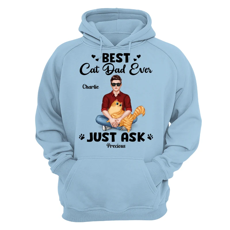 Best Cat Dad Man Sitting With Cat Personalized Shirt - Image 16