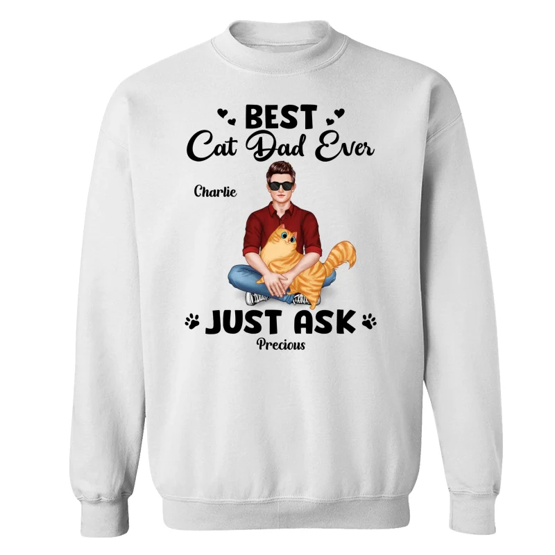 Best Cat Dad Man Sitting With Cat Personalized Shirt - Image 17