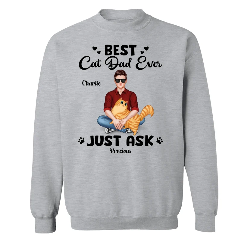 Best Cat Dad Man Sitting With Cat Personalized Shirt - Image 18
