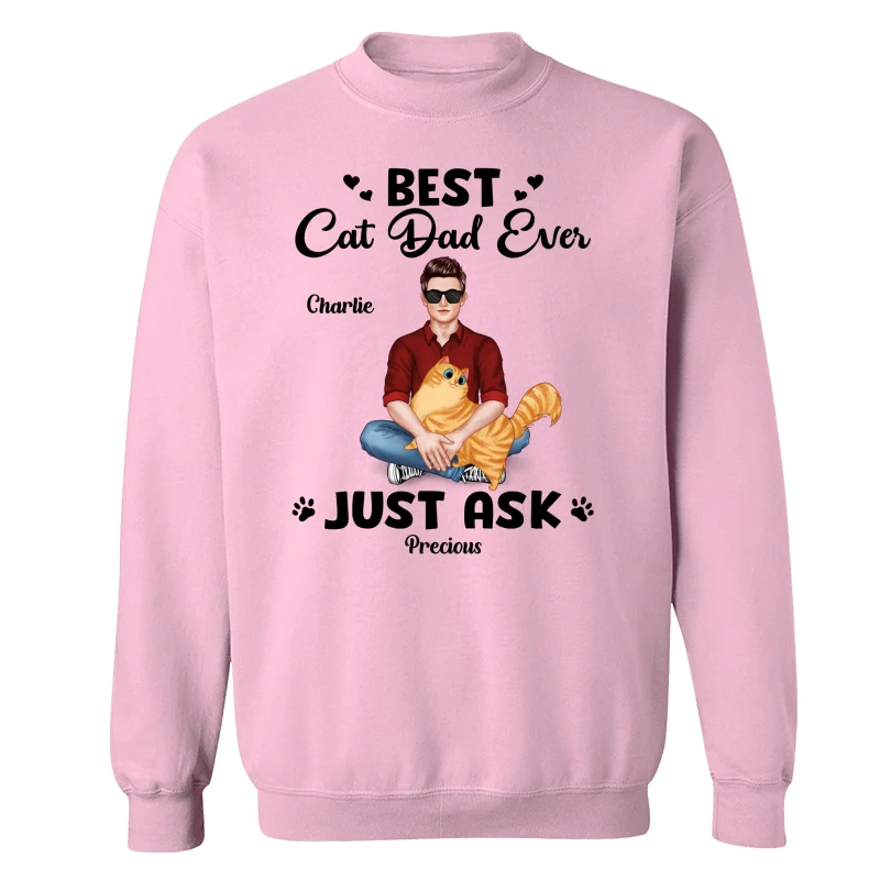 Best Cat Dad Man Sitting With Cat Personalized Shirt - Image 19