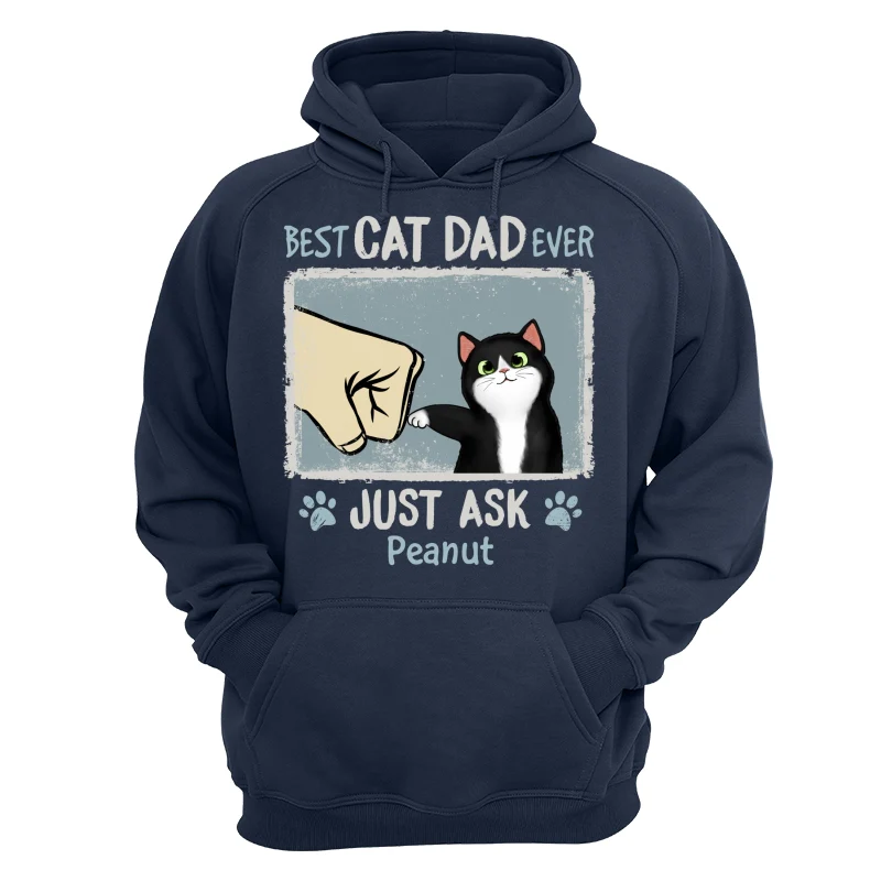 Best Cat Dad Mom Ever Drizzle Color Frame Fluffy Cat Personalized Shirt - Image 14