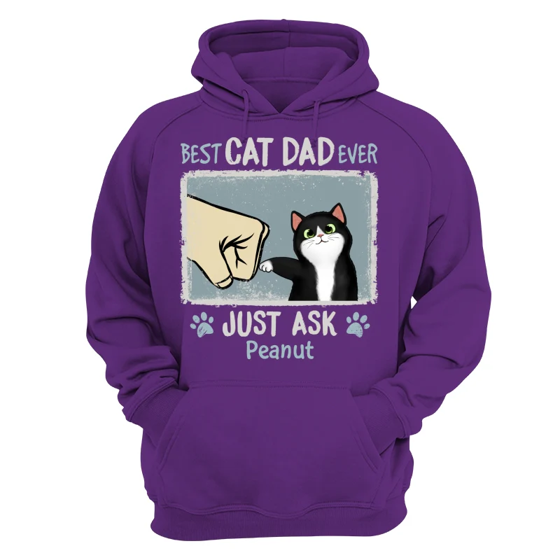 Best Cat Dad Mom Ever Drizzle Color Frame Fluffy Cat Personalized Shirt - Image 15