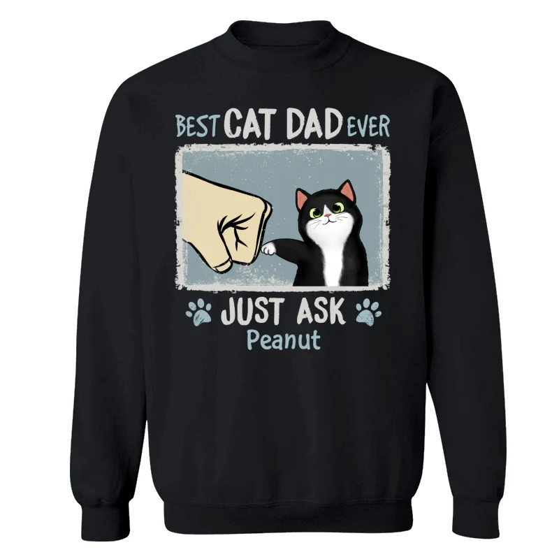 Best Cat Dad Mom Ever Drizzle Color Frame Fluffy Cat Personalized Shirt - Image 16