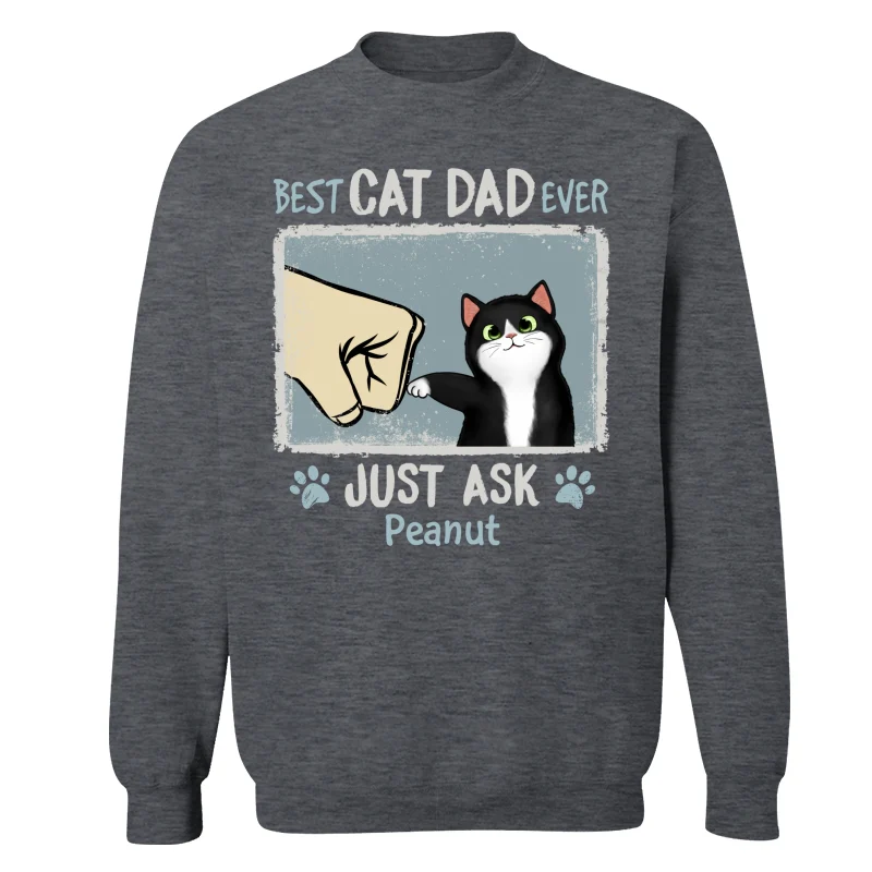 Best Cat Dad Mom Ever Drizzle Color Frame Fluffy Cat Personalized Shirt - Image 18