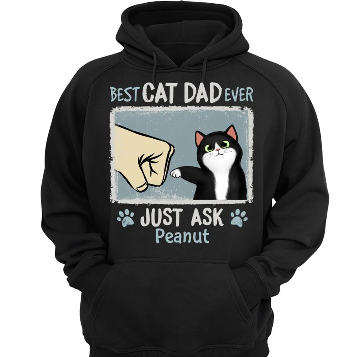 Best Cat Dad Mom Ever Drizzle Color Frame Fluffy Cat Personalized Shirt - Image 3