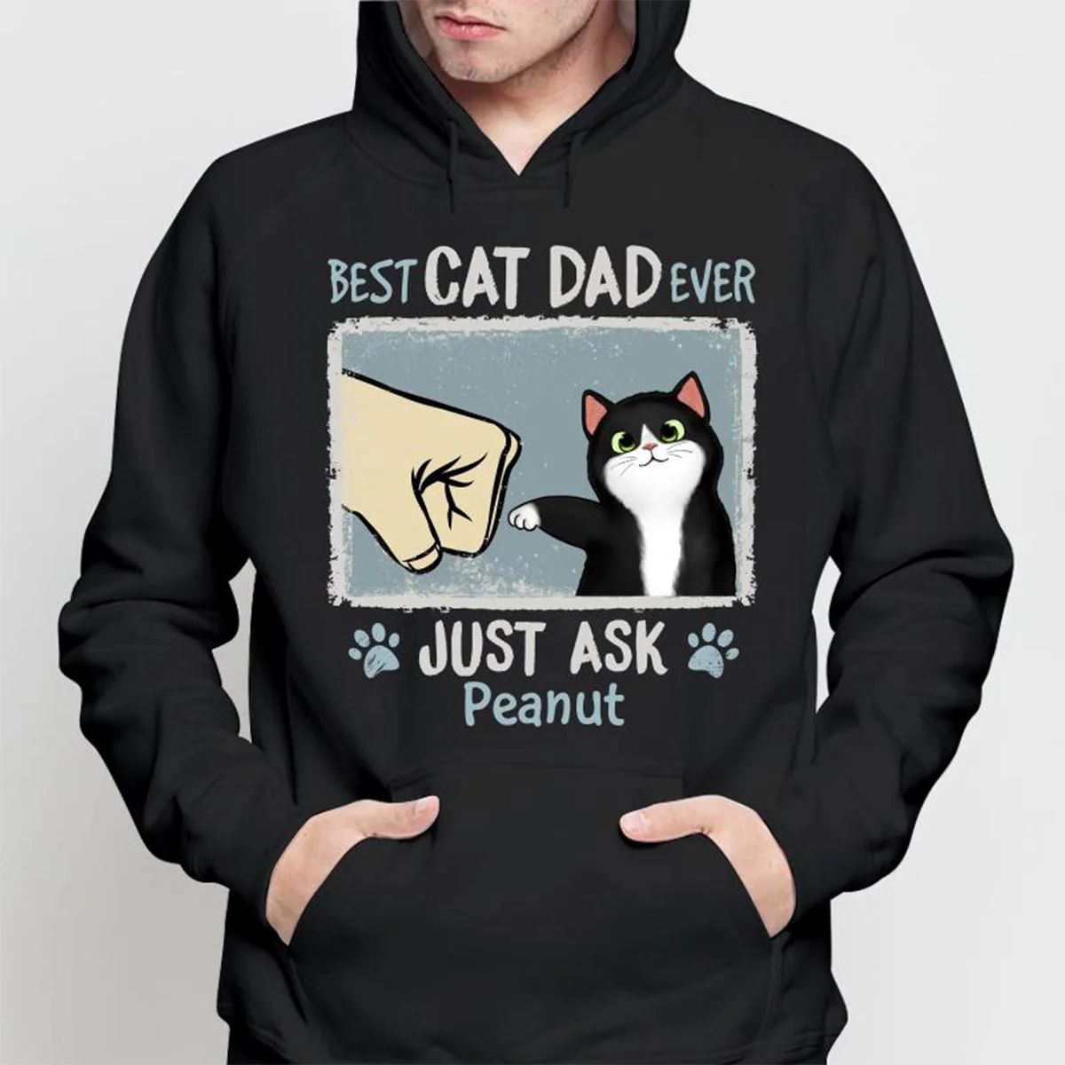 Best Cat Dad Mom Ever Drizzle Color Frame Fluffy Cat Personalized Shirt - Image 4