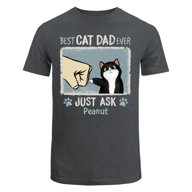 Best Cat Dad Mom Ever Drizzle Color Frame Fluffy Cat Personalized Shirt - Image 7
