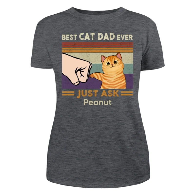 Best Cat Dad Mom Ever Fluffy Cat New Color Palette Personalized Shirt - Image 11