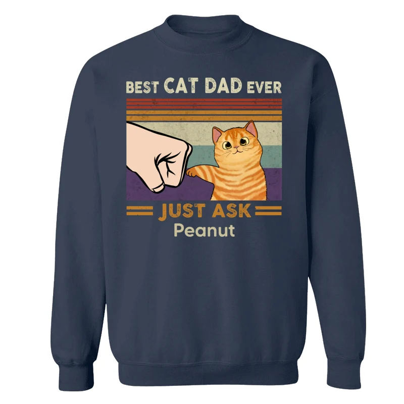 Best Cat Dad Mom Ever Fluffy Cat New Color Palette Personalized Shirt - Image 17