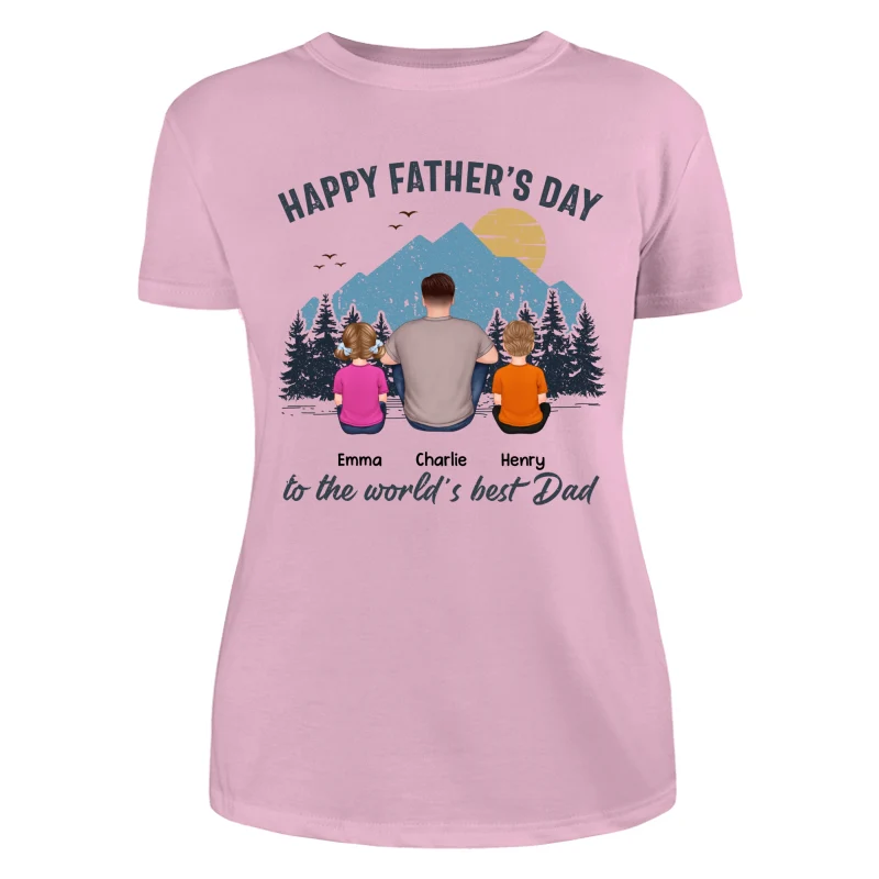Best Dad Back View Retro Mountain Personalized Shirt - Image 11