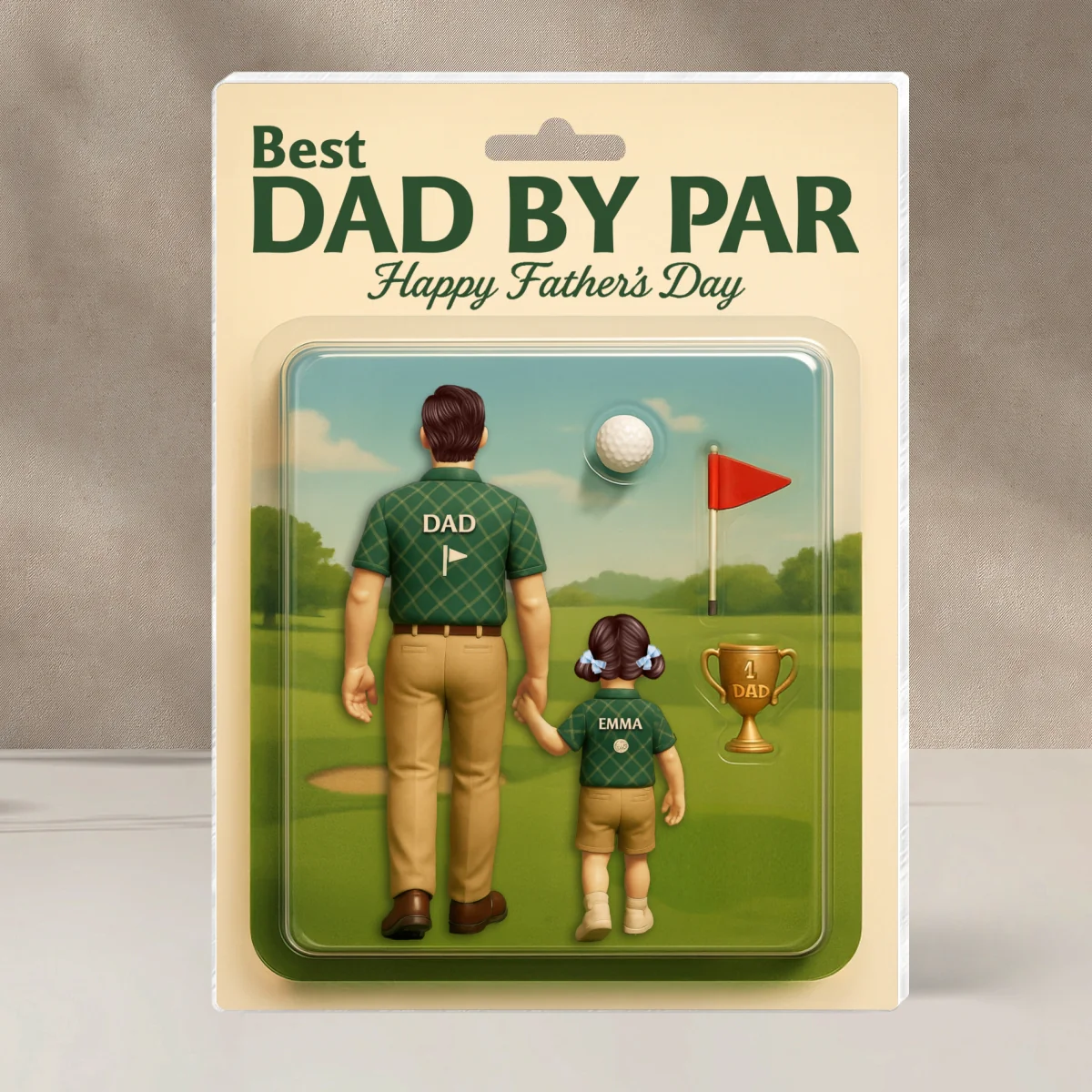 Best Dad By Par Golf Custom Figure Personalized Acrylic Block Plaque, Gift for Dad, Gift for Husband - Image 7