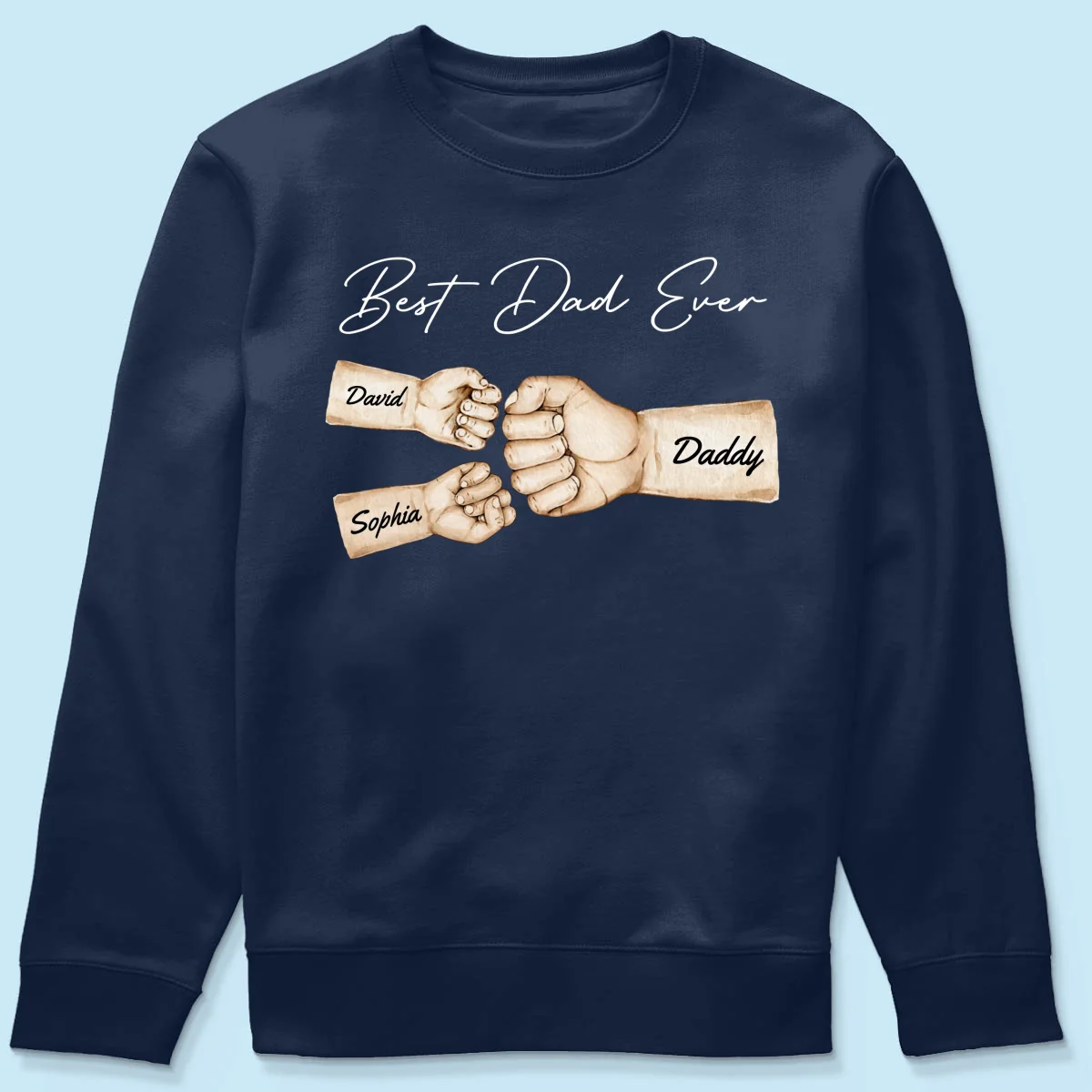 Best Dad Ever Fist Bump Dad & Kids Names Personalized Shirt - Image 14