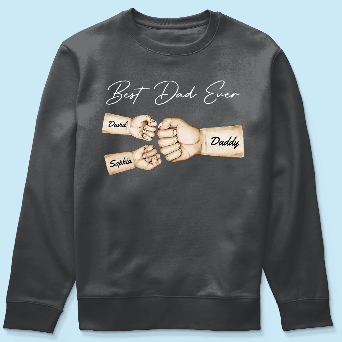 Best Dad Ever Fist Bump Dad & Kids Names Personalized Shirt - Image 15