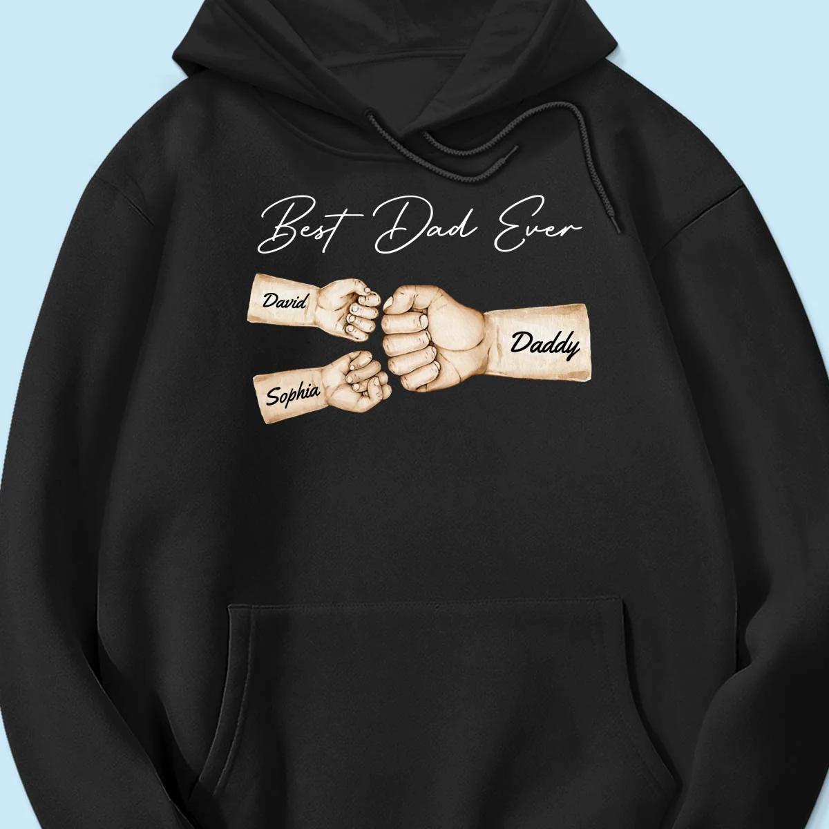 Best Dad Ever Fist Bump Dad & Kids Names Personalized Shirt - Image 16