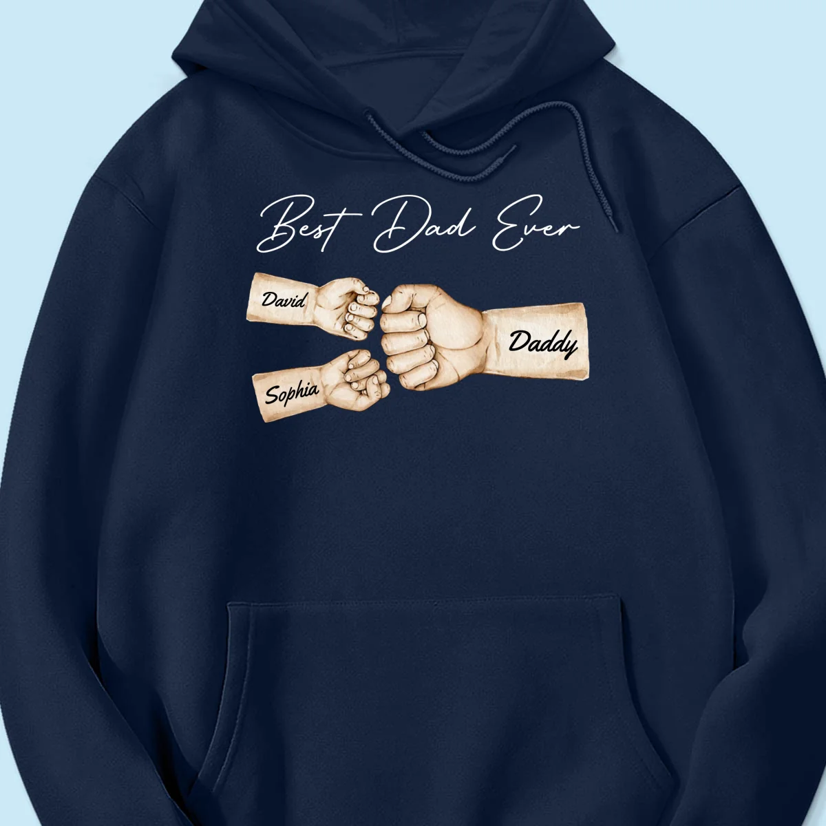 Best Dad Ever Fist Bump Dad & Kids Names Personalized Shirt - Image 17