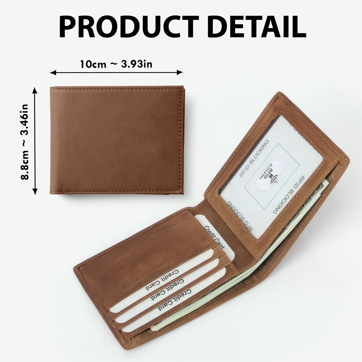 Best Dad Ever Fist Bump Outline Personalized Printed Leather Wallet - Image 9