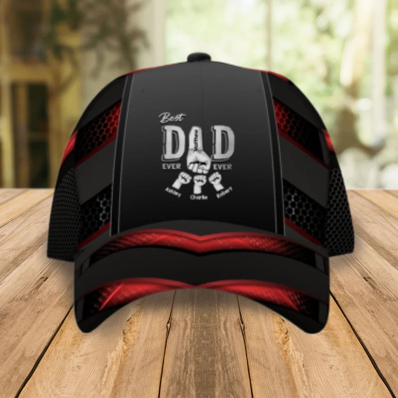 Best Dad Ever Fist Bump - Personalized Classic Cap - Gift For Dad, Gift For Husband, Gift For Grandpa - Image 10